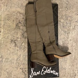 Sharkskin Sam Edelman over the knee boot